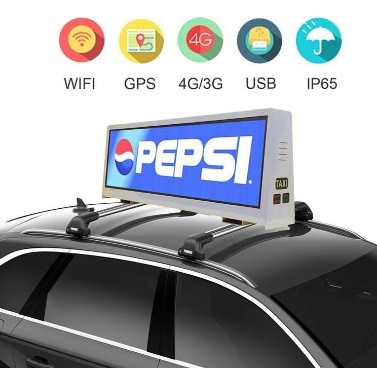 Taxi Top P5 P4 P3 P2.5 LED Digital Display Full Color 4G/WiFi Outdoor Waterproof Car Roof Moving Advertising Billboard