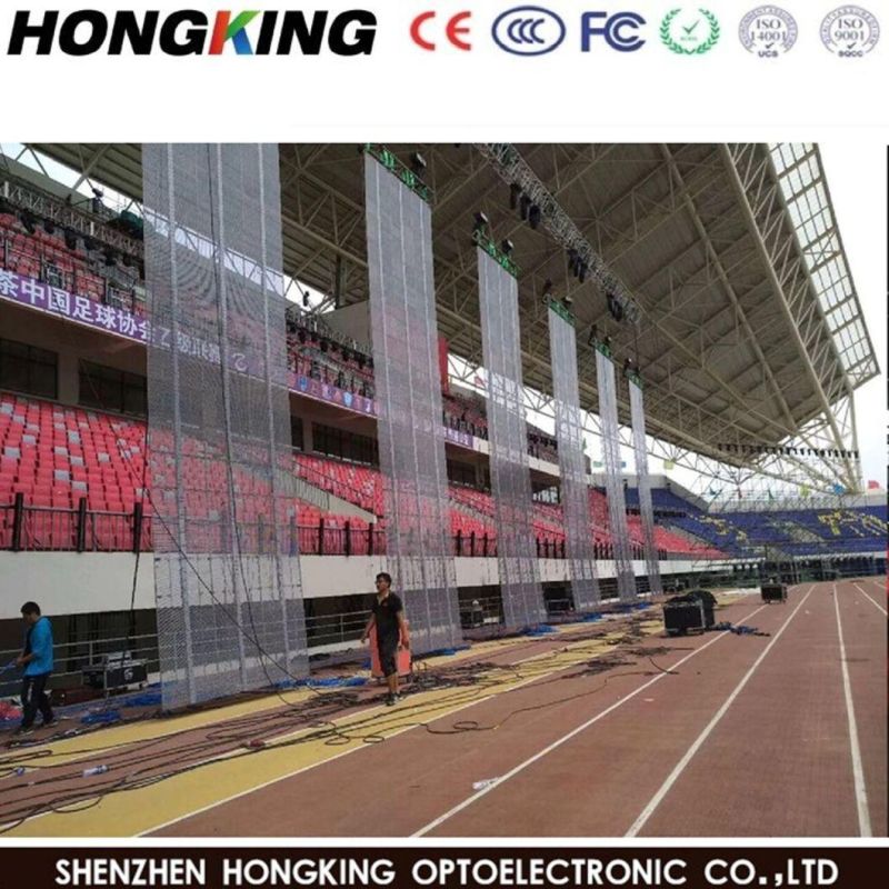 China Supplier Full Color SMD Transparent LED Curtain Display P5.2 Glass Wall Screen for Window Advertising