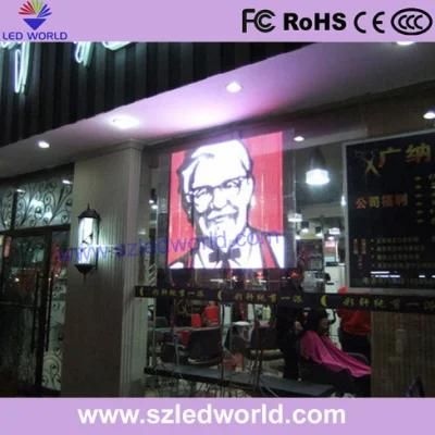 P4 Transparent Glass LED Display Screen in The Kfc Advertising