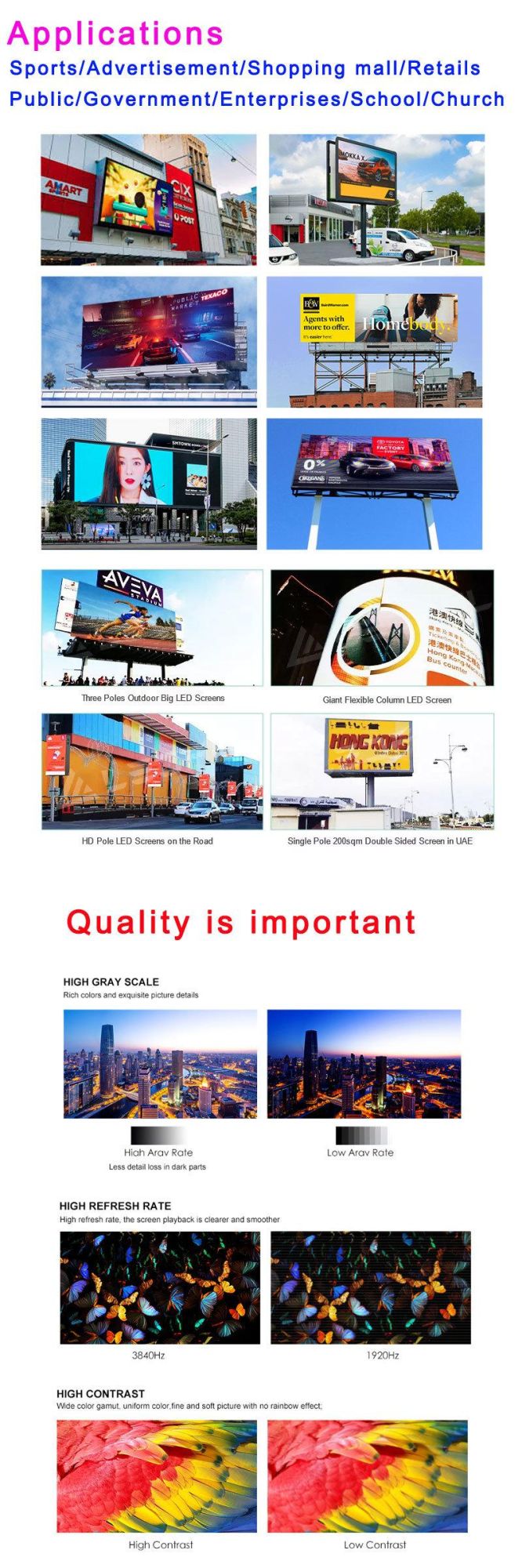 P2.5 P3 P4 P5 P6 Outdoor LED Display Screen P10 P8 LED Module Advertising Billboard Video Wall Display Panel