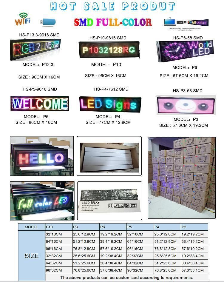 Text Send Advertising Display Board Commercial Promotion LED Display Screen