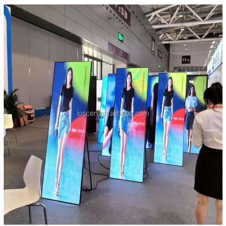 Small Pitch Portable Digital Signage P2 P2.5 P3 Indoor Poster Mini LED Display Screen Poster LED Screen Mirror Portable Screen