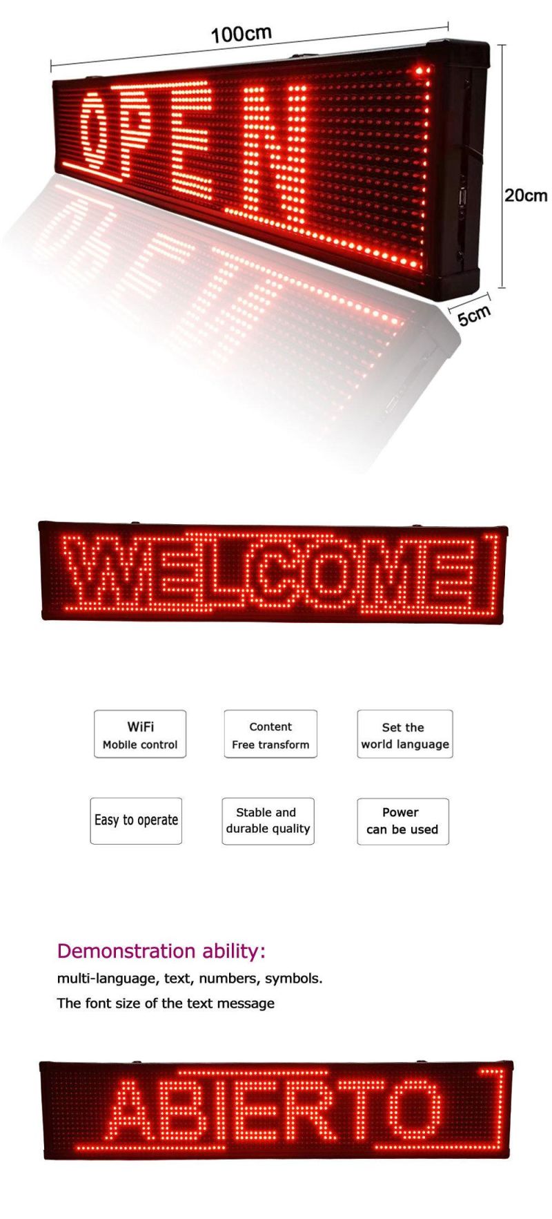 P10 SMD Single Red Color Display Module Indoor LED Billboard