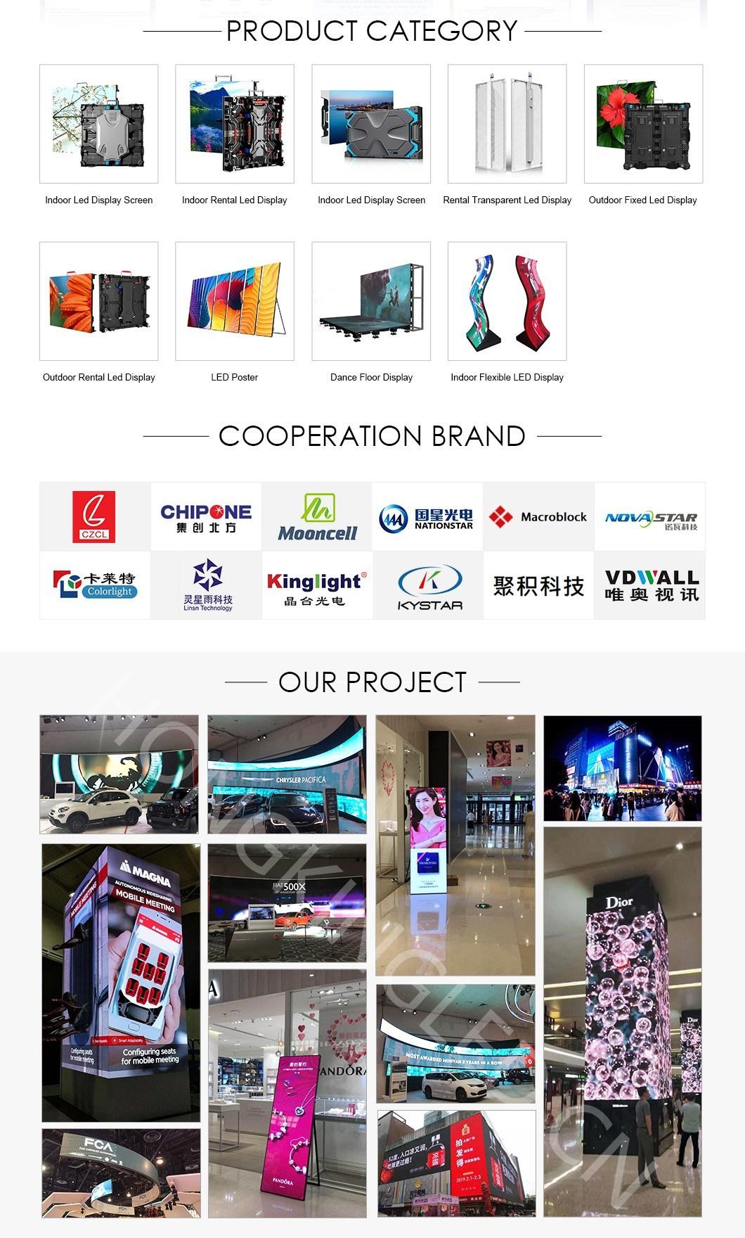 Indoor P1.25 P1.56 P1.87 P1.92 P2 P3 P4 P5 P3.91 P4.81 Full Color Transparent Digital Flexible Rental Advertising Billboards Video Wall LED Display Screen