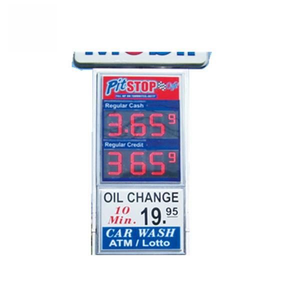 Super Bright LED Gas Price Display Sign Digital 16 Inches Single Red Gas Station Outdoor Electronic Fuel Price Oil Price Gas Price LED Sign