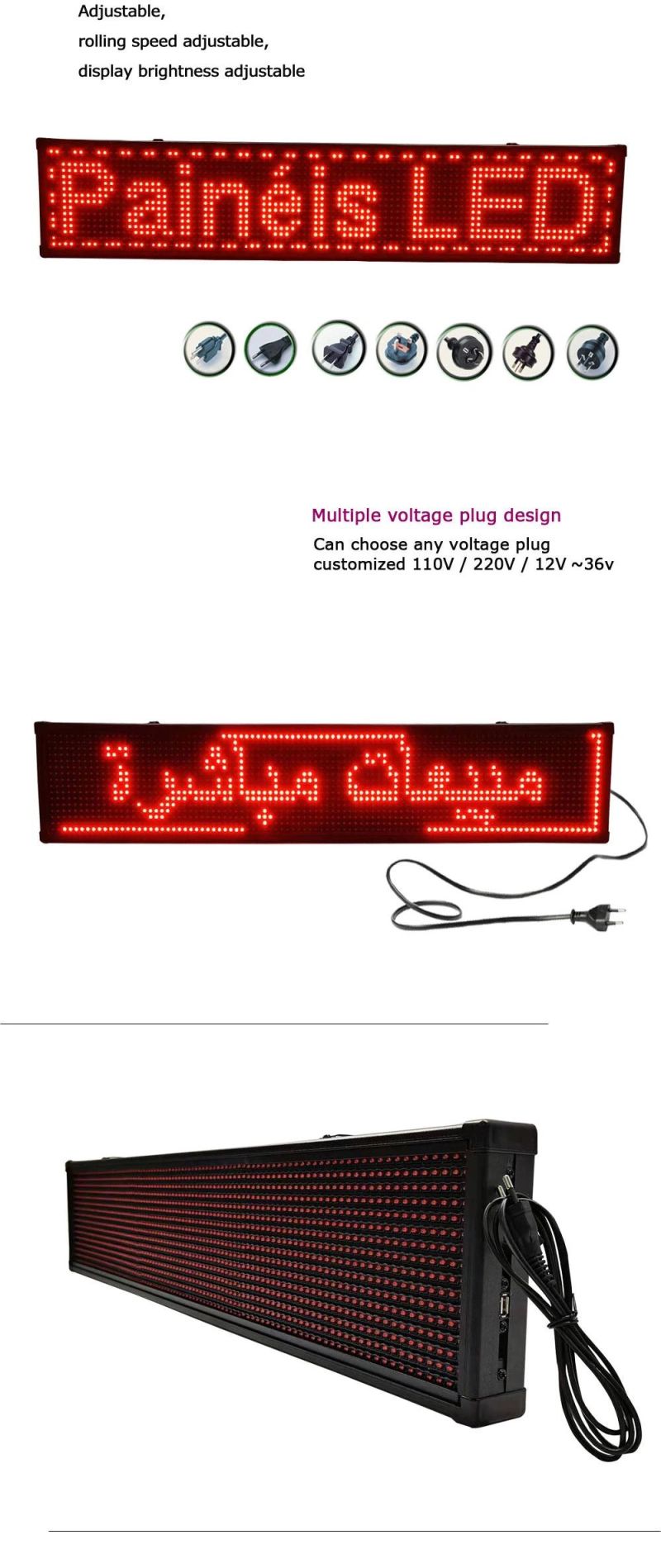 Indoor P10 Single Red Advertising Mobile Display, Car LED Signage
