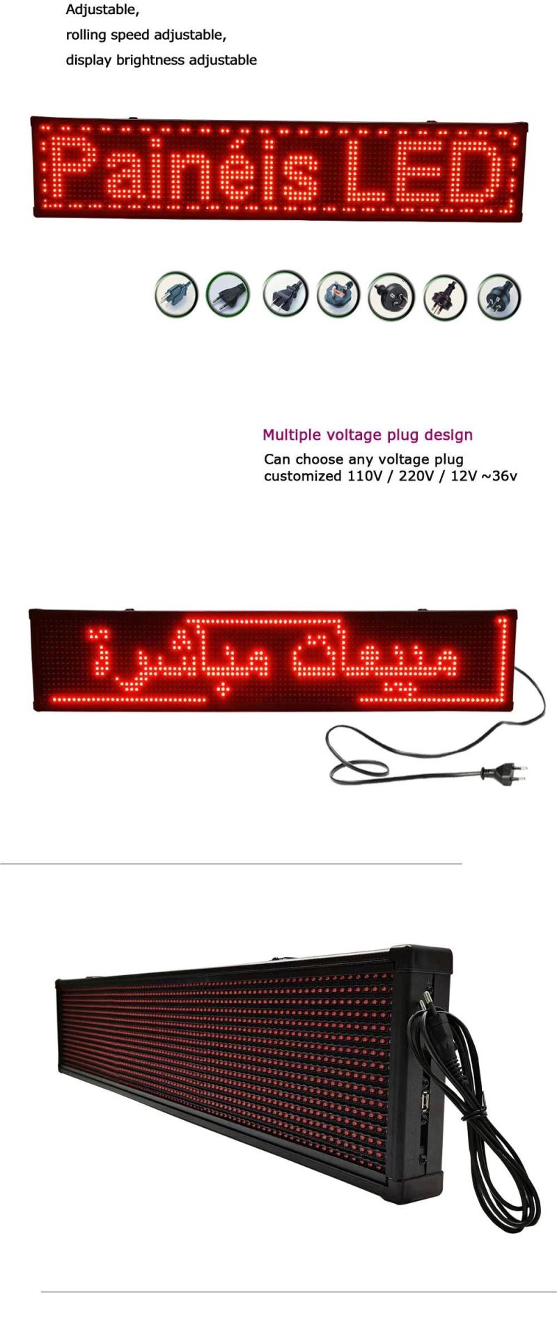 Indoor P10 Single Red Advertising Mobile Display, Car LED Signage