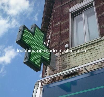 P16mm Double-Sided Display Outdoor Waterproof LED Pharmacy Cross Sign Factory