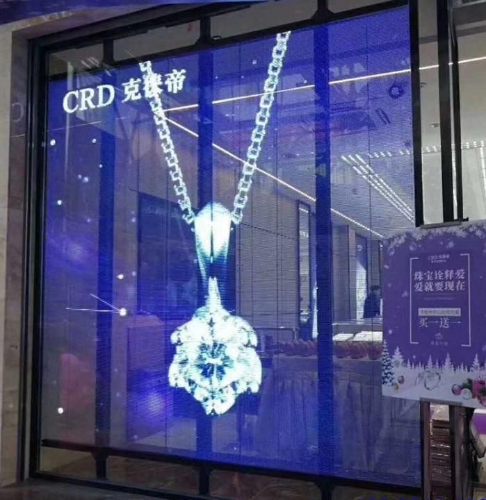 SMD1921 2000nits Indoor P3.91-7.8 Pixel Pitch Transparent LED Glass Display Sign