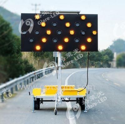 Solar Traffic Sign, LED Arrow Board, Solar Direction Sign Arrow LED Warning Signs Trailer