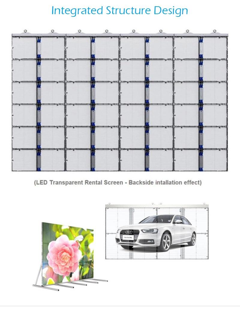 Indoor P3.9-7.8 Full Color Transparent LED Display Screen SMD Curved LED Video Wall Glass LED Screen for Showcase