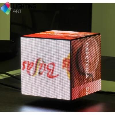High Resolution P2.5 Outdoor Indoor LED Cube Screen Creative 5 Sides Cube Logo Brand Display