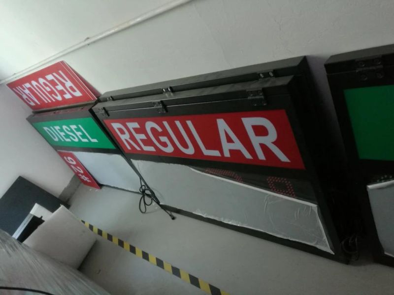 Super Bright LED Gas Price Display Sign Digital 12 Inches Single Red Gas Station Outdoor Electronic Fuel Price Oil Price Gas Price LED Sign