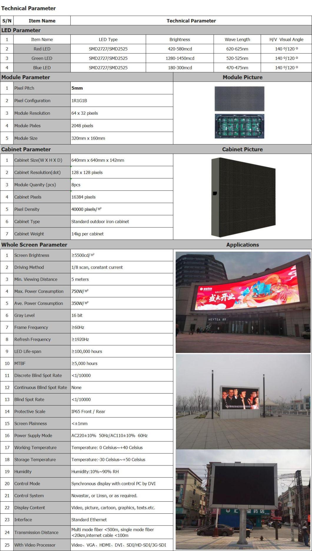 P5 Digital Boards Outdoor Screens Full Color LED Advertising Display Billboard