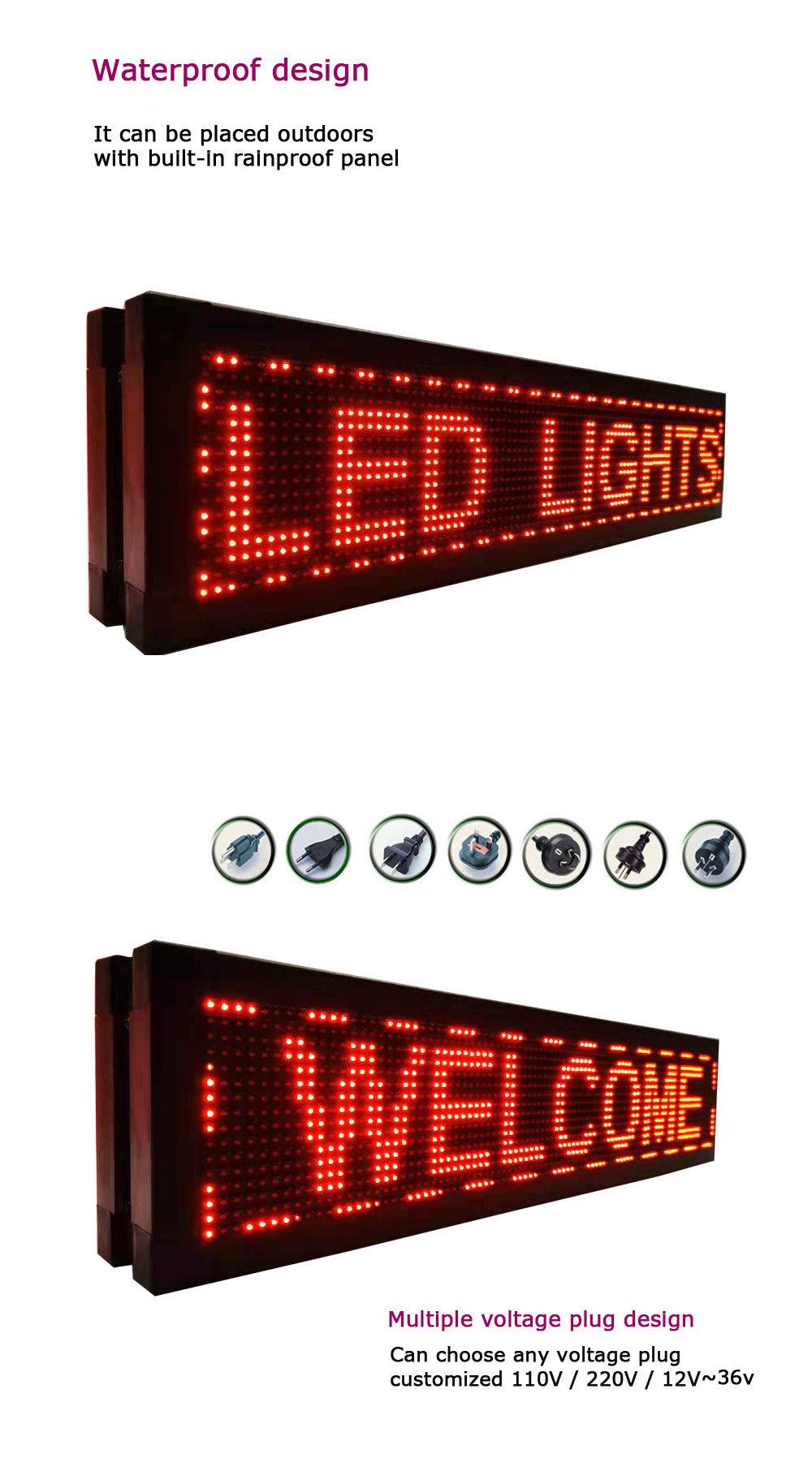 LED Indoor Screen Monochrome Information Board and Store Advertising Signs