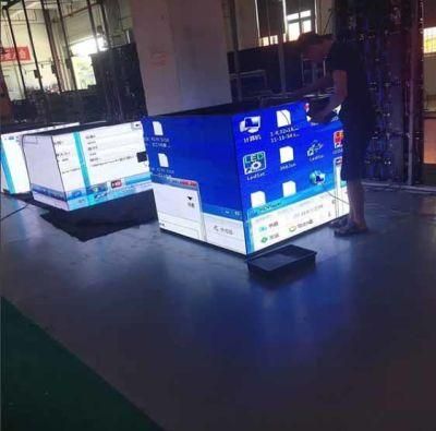 P3.91 Indoor LED Wall Mounted Cube Display Screen Four-Sided