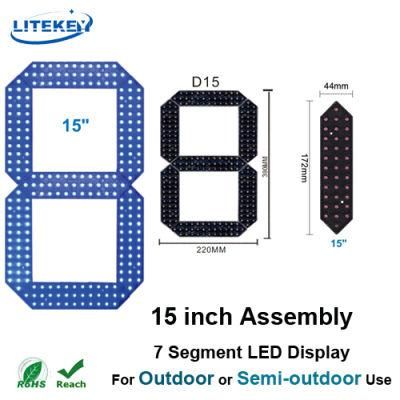 RoHS Approved 15 Inch Assembly 7 Segment LED Display with Waterproof for Outdoor or Semi-Outdoor Application