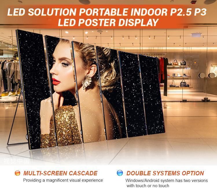 P2 P2.5 P3 LED Mirror Panel LED Poster LED Display Indoor Advertising Display