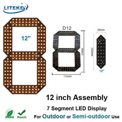 RoHS Approved 12 Inch Assembly 7 Segment LED Display with Waterproof for Outdoor or Semi-Outdoor Application