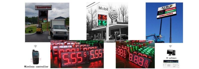High Brightness Wireless Gas Station LED Price Sign