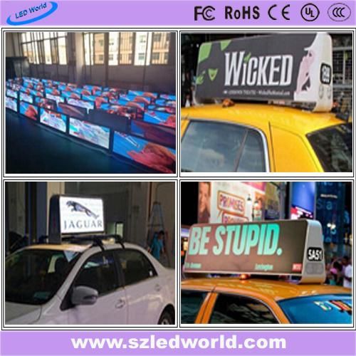 Quality P5 Taxi Roof Video LED Display with 4G/WiFi Cloud Control Car