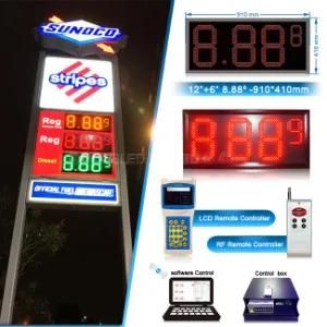 Hot Sale Red 8.889 Changer Fuel Station Electronic LED Digit Display LED Gas Price Sign for Gas Station