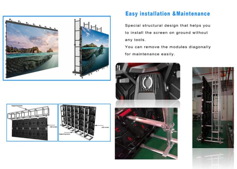 High Precision Casting Aluminium Seamless P3.91mm Rental Outdoor LED Display Screen