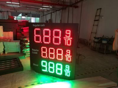 High Brightness 8/12/16/24 Inch Single Color LED Gas Price Sign