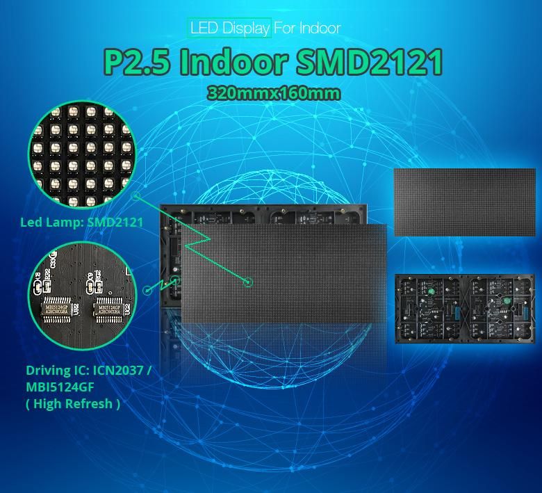 High Refresh Rate Indoor P2.5 SMD2121 Full Color LED Display