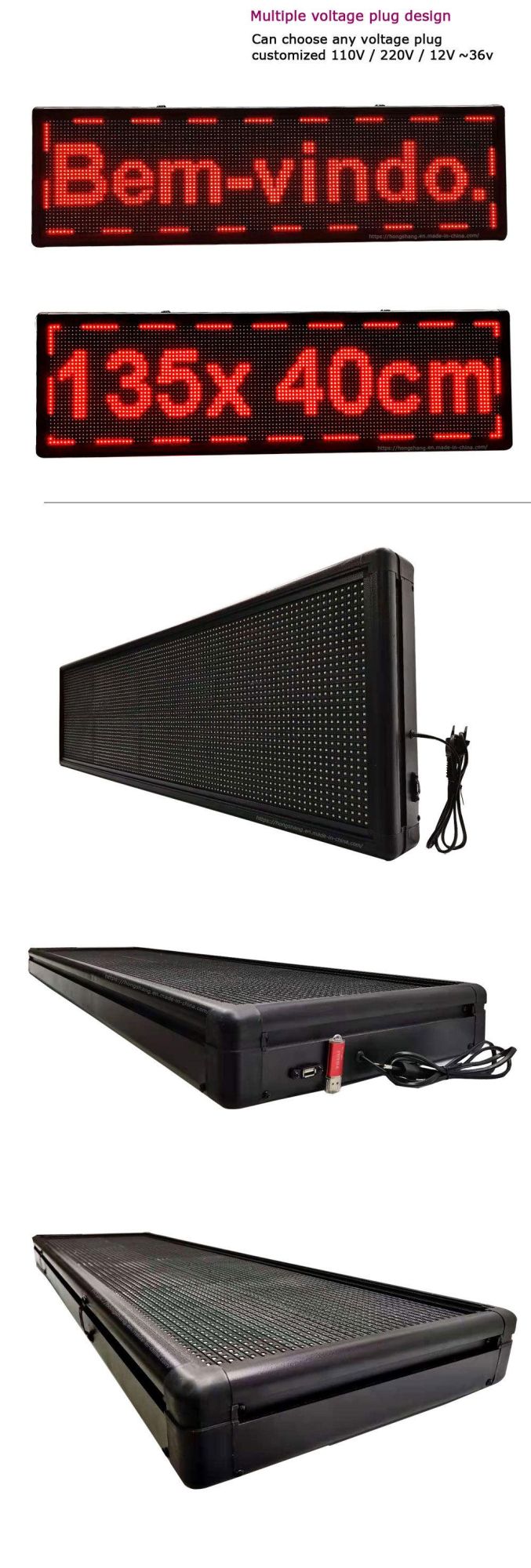 Single Red Outdoor Waterproof LED Display for Advertising