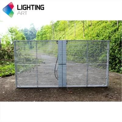 P3.96*7.81 High Transparency Rate Window Wall LED Display Screen See Through Glass Advertising Wall Display