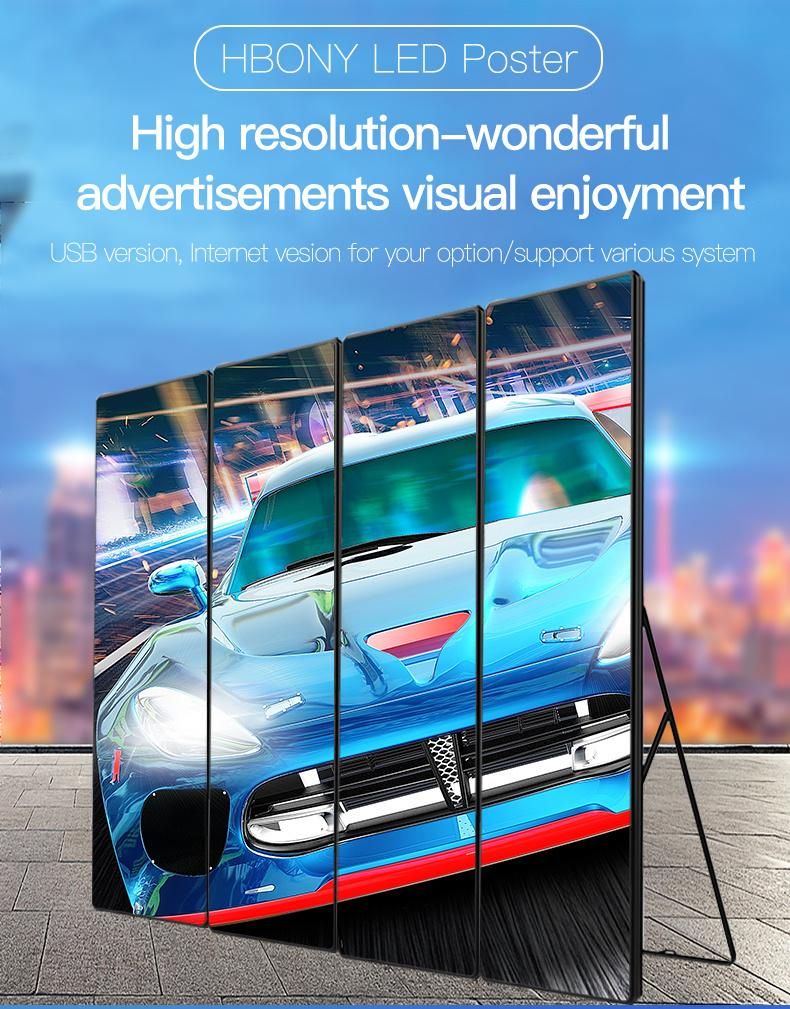 P2.5 Poster Advertising Stand LED Display Mirror LED Display Screen