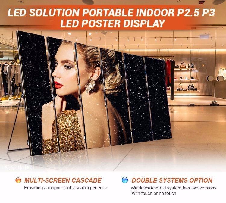 P2.5 Indoor Window Advertising High Brightness LED Display 1920*640mm P2.5 Shop Window LED Screen