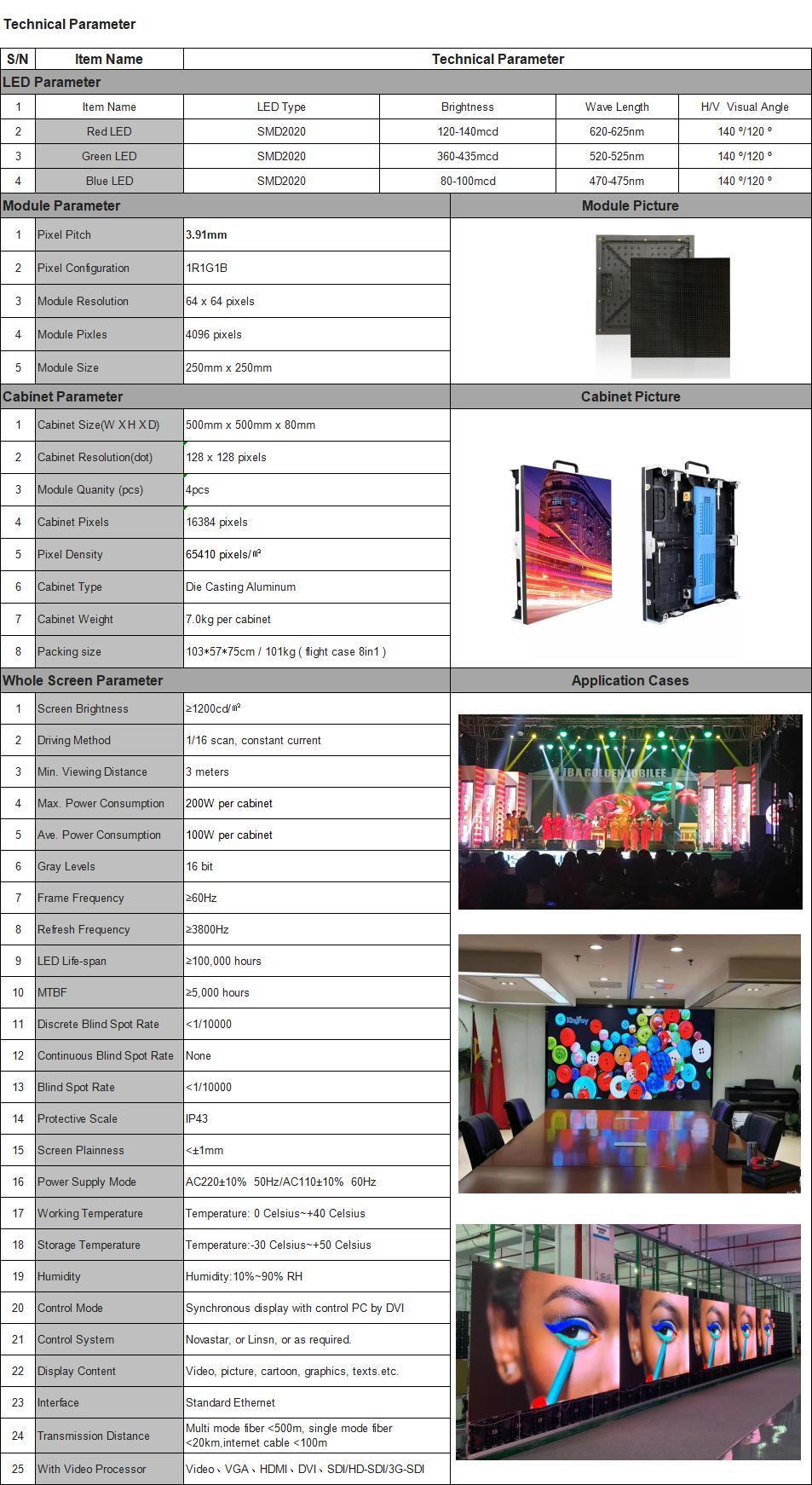 P3.91 Stage Backdrop Lighting Stage Decoration Wall Rental LED Advertising Screen