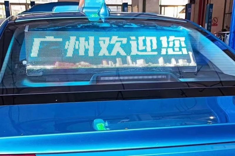 High Brightness Waterproof WiFi Taxi Glass Advertising Car Rear
