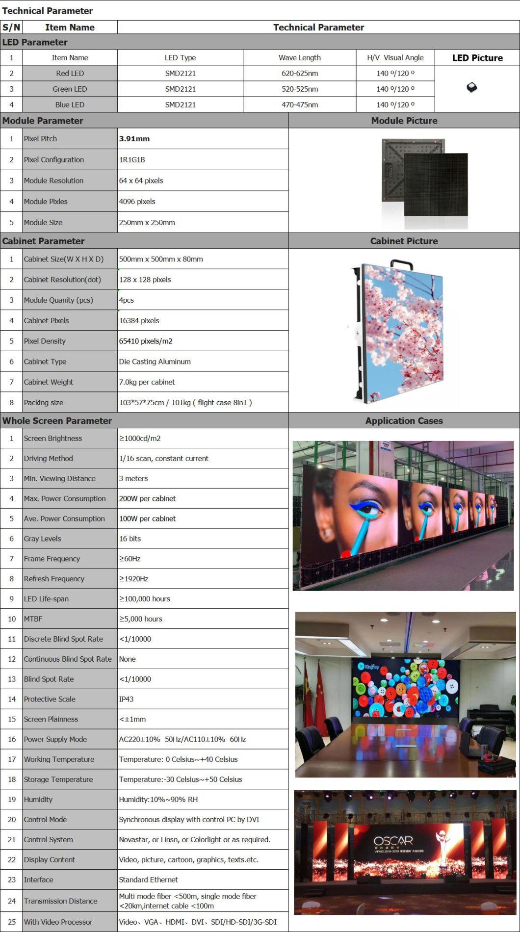 P3.9 Indoor Full Color Video Wall Screen LED Curve Display Panel