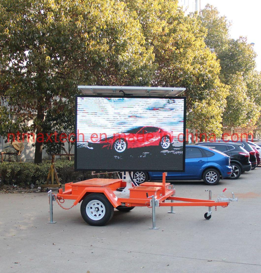 Pure Solar Powered Full Color Message/Video Sign Trailer Unit