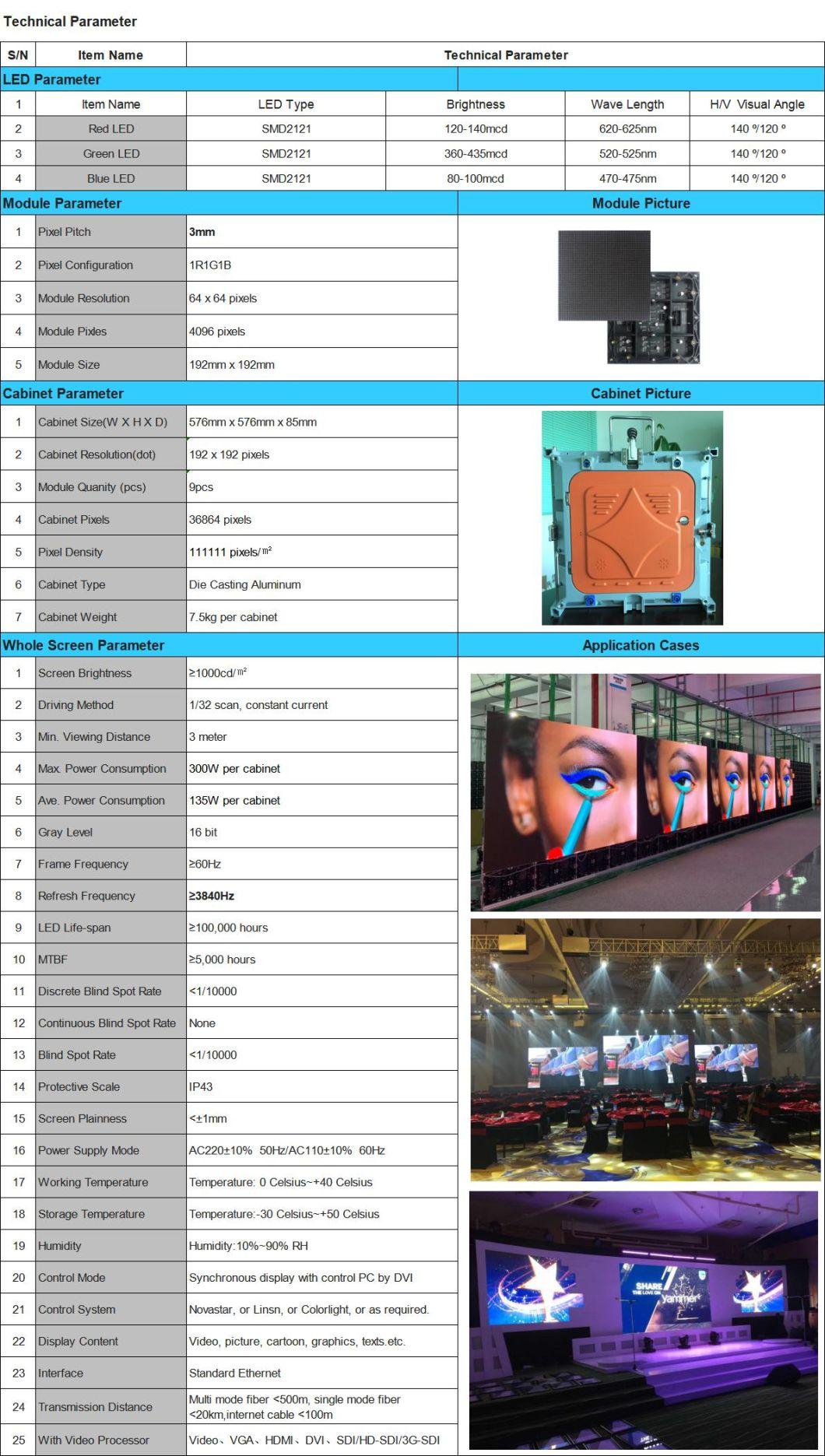 P3 HD Digital Screen Module Stage Background Video Advertising LED Board