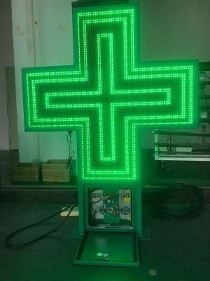 Outdoor Waterproof Single Green P10 DIP Pharmacy Cross LED Screen