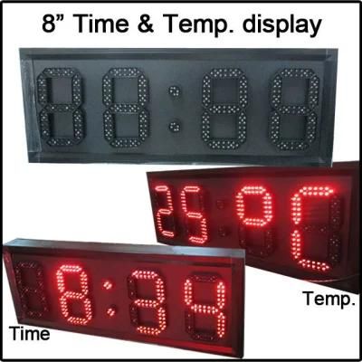 IP53 Aluminum Cabinet Time&Temp LED Sign 12inch 88: 88