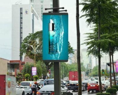 Street Single Pole Smart Lamp Post Screen P4 LED Display Screen