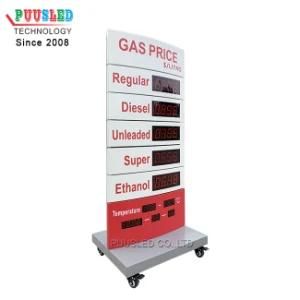 Waterproof Oil Price Display Gas Boards Prices Gas Station 7 Segment Digit Number Standing Gas Price Sign