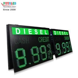Hot Sale LED Digit Green Diesel LED Gas Price Signs Large LED Gas Prices Display
