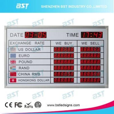 Customize Indoor LED Exchange Rate Sign for Bank