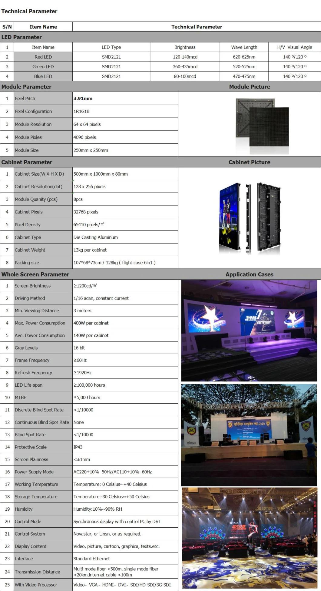 Stage Background Video Display Panel LED Advertising Screen for Rental Purpose