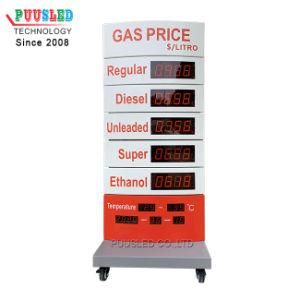 Oil Price Display Gas Boards Prices Gas Station 7 Segment LED Signs Standing Gas Price Sign