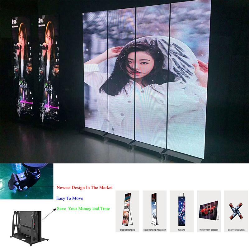 Movable P2.5 Indoor LED Poster Display with Nationstar LEDs