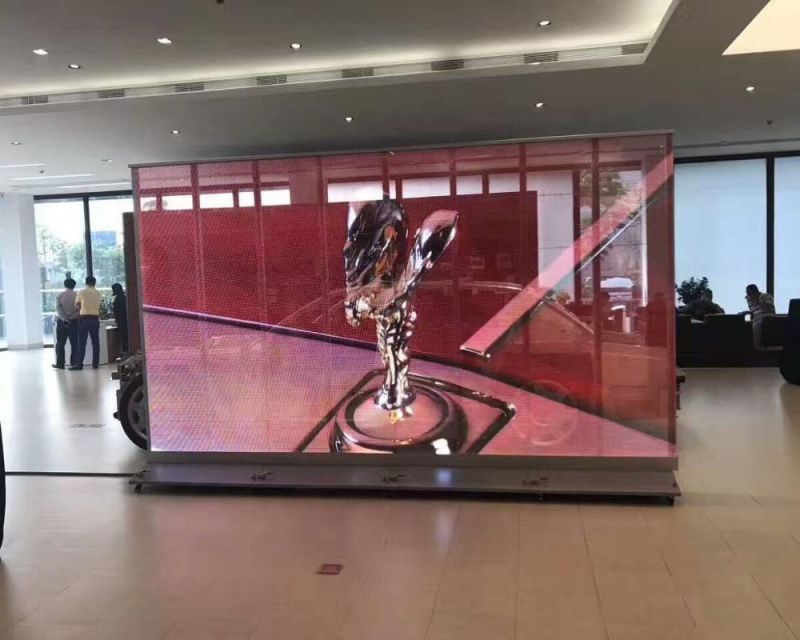 Indoor Movable P2.84 Transparent Floor Standing LED Poster Display
