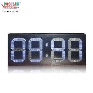 Waterproof White LED Clock 12 Inch Time Temperature Display