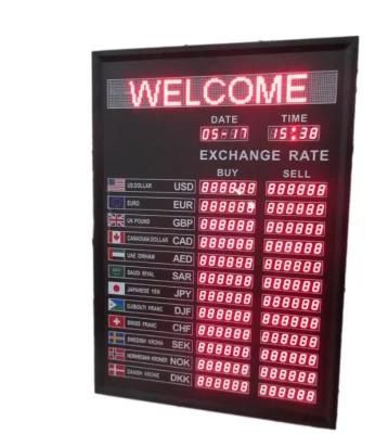 LED Bank Exchange Rate Board 950*630*75mm LED Sign